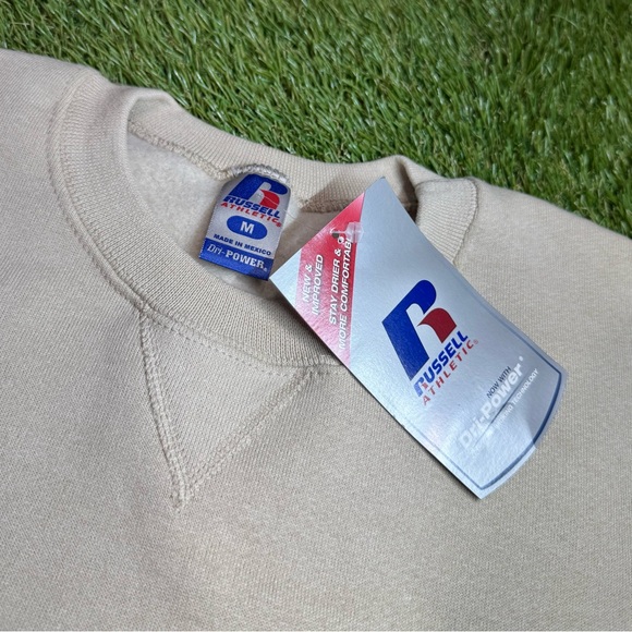 Vintage NWT Russell Athletic Pullover Crewneck Sweatshirt Men’s Size Medium Tan - Picture 2 of 5